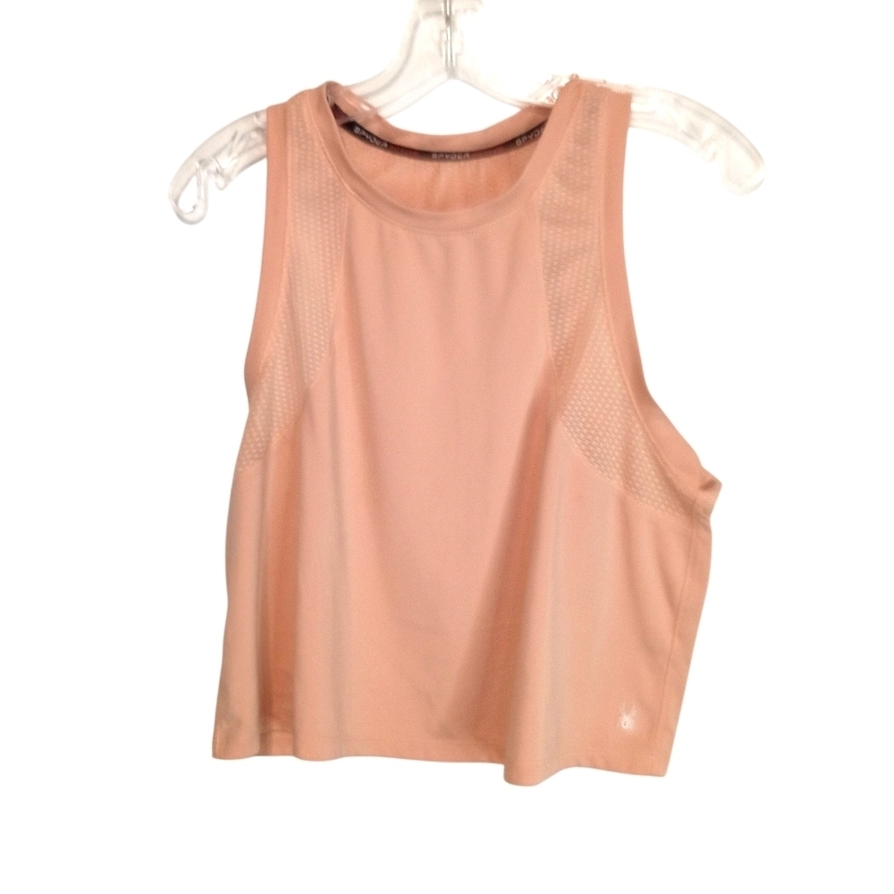 Spyder = Peach Sleeveless Cropped Athletic Top - Size Large
